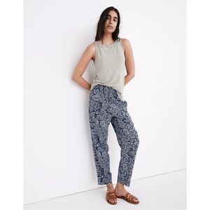 Madewell Tapered Huston Pull-On Crop Pants in Paisley Garden